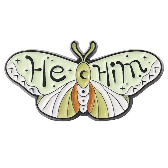 Butterfly HE/HIM Enamel Pins 417-1 - Picture 1 of 4